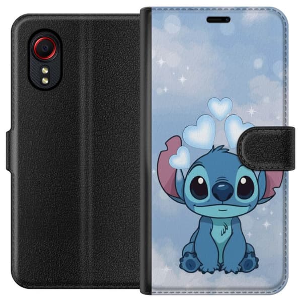 Samsung Galaxy Xcover 5 Tegnebogsetui Stitch Hoppende Glæde - Sjovt Design til Gave
