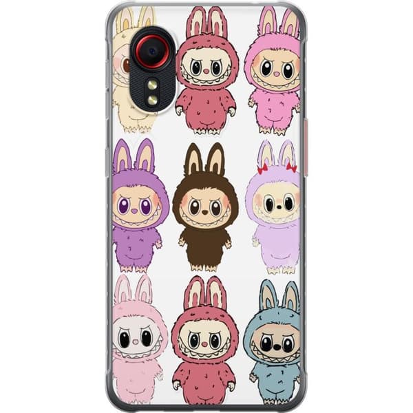 Samsung Galaxy Xcover 5 Gennemsigtig cover Labubu Pink Monster - Popkunst med Kawaii-touch