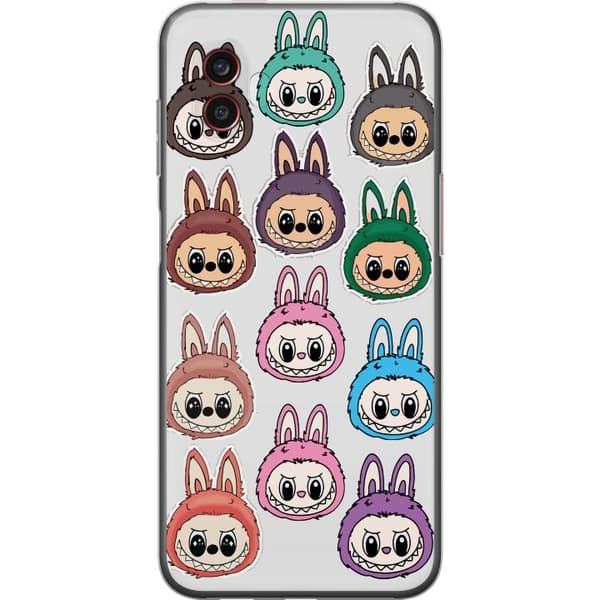 Samsung Galaxy Xcover6 Pro Genomskinligt Skal Labubu Macaron Monster – Söt Samlarfigur med Stil