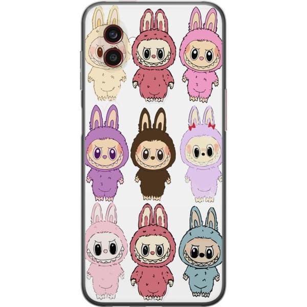 Samsung Galaxy Xcover6 Pro Genomskinligt Skal Labubu Pink Monster – Popkonst med Kawaii-touch
