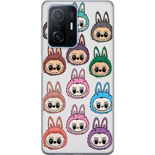 Xiaomi 11T Gennemsigtig cover Labubu Macaron Monster - Nuttet Samlefigur med Stil