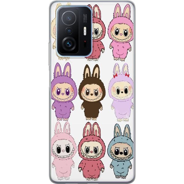 Xiaomi 11T Gennemsigtig cover Labubu Pink Monster - Popkunst med Kawaii-touch