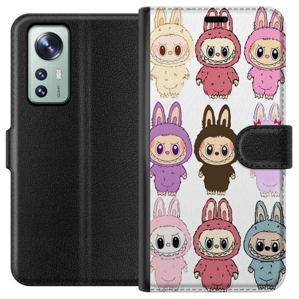 Xiaomi 12 Lompakkokotelo Labubu Pink Monster - Popkulttuuri Kawaii-kosketuksella