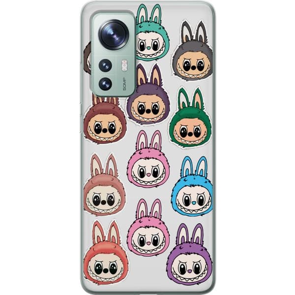 Xiaomi 12 Gennemsigtig cover Labubu Macaron Monster - Nuttet Samlefigur med Stil