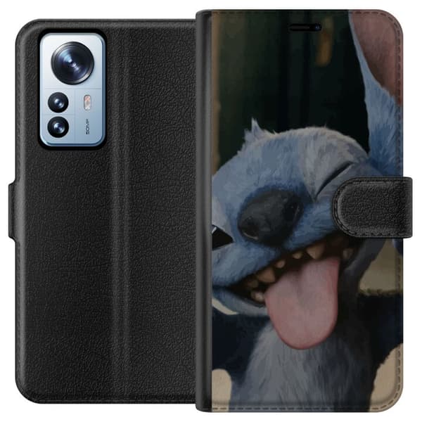 Xiaomi 12 Pro Plånboksfodral Stitch Söt Alien – Blå Favorit från Yttre Rymden