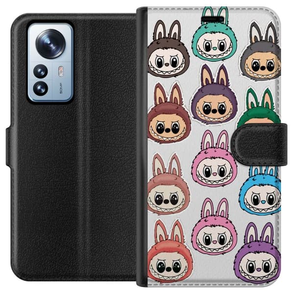 Xiaomi 12 Pro Plånboksfodral Labubu Macaron Monster – Söt Samlarfigur med Stil