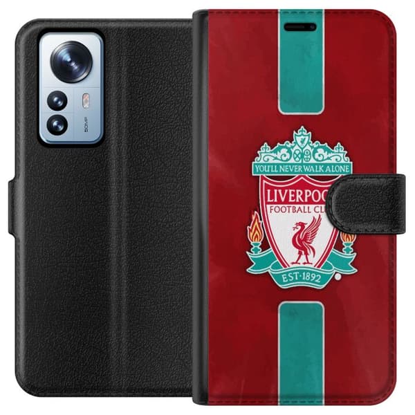 Xiaomi 12 Pro Tegnebogsetui Liverpool FC - Klassisk Fodboldstolthed i Rødt
