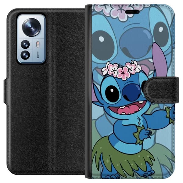 Xiaomi 12 Pro Lommeboketui Stitch under stjernene - Magisk Anime-stil