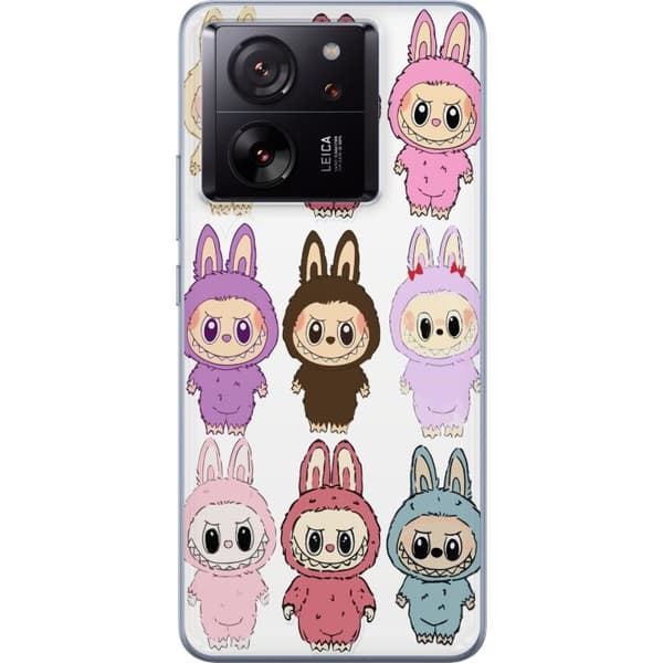 Xiaomi 13T Gennemsigtig cover Labubu Pink Monster - Popkunst med Kawaii-touch