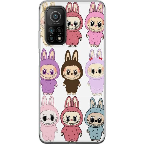 Xiaomi Mi 10T Pro 5G Gjennomsiktig deksel Labubu Pink Monster - Popkunst med Kawaii-touch