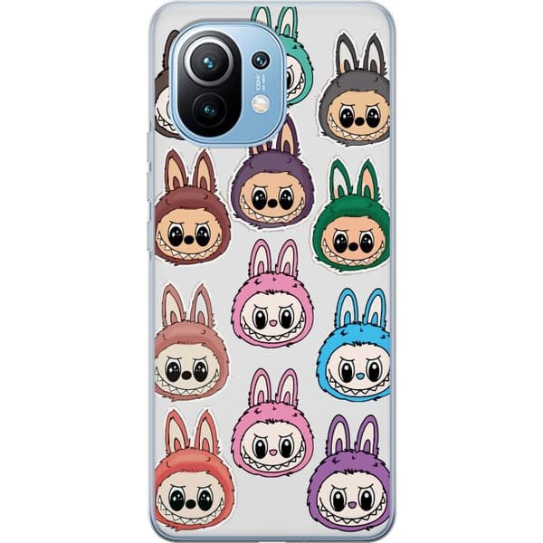 Xiaomi Mi 11 Läpinäkyvä kuori Labubu Macaron Monster - Söpö Keräilyfiguuri Tyylillä