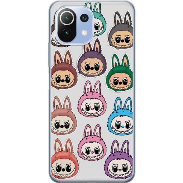 Xiaomi Mi 11 Lite Läpinäkyvä kuori Labubu Macaron Monster - Söpö Keräilyfiguuri Tyylillä