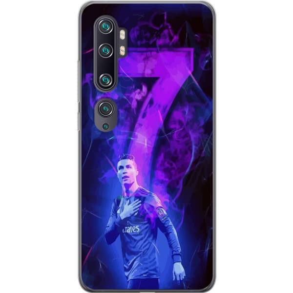 Xiaomi Mi Note 10 Gennemsigtig cover Ronaldo 7 - Fodboldlegende i Handling for Fans