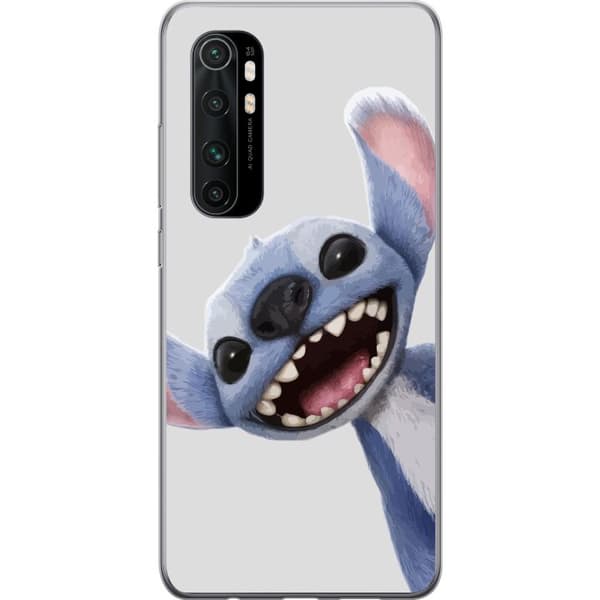 Xiaomi Mi Note 10 Lite Genomskinligt Skal Stitch i Fart – Kawaii Design för Fans & Barn