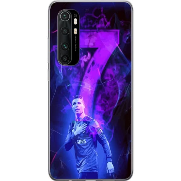 Xiaomi Mi Note 10 Lite Läpinäkyvä kuori Ronaldo 7 - Jalkapallolegenda Toiminnassa Fanien Puolesta