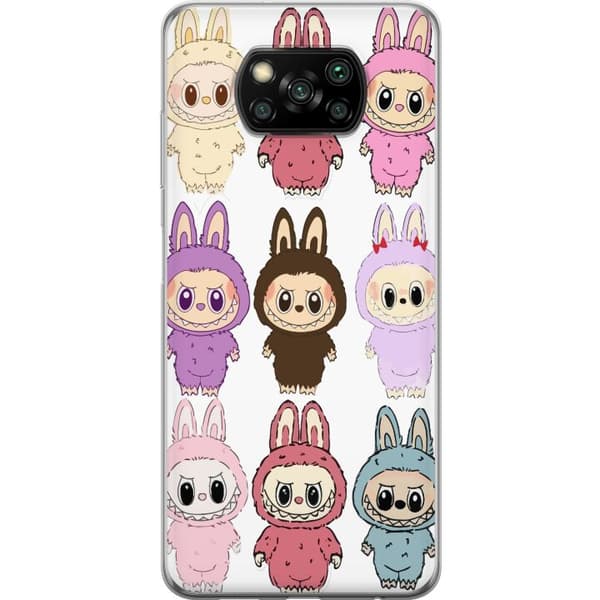 Xiaomi Poco X3 NFC Gennemsigtig cover Labubu Pink Monster - Popkunst med Kawaii-touch