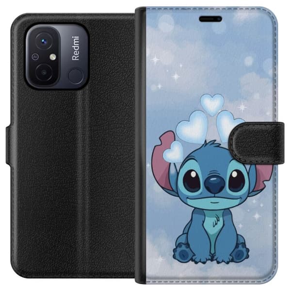 Xiaomi Redmi 12C Tegnebogsetui Stitch Hoppende Glæde - Sjovt Design til Gave