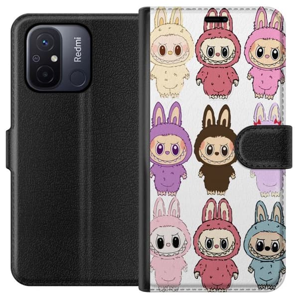 Xiaomi Redmi 12C Plånboksfodral Labubu Pink Monster – Popkonst med Kawaii-touch