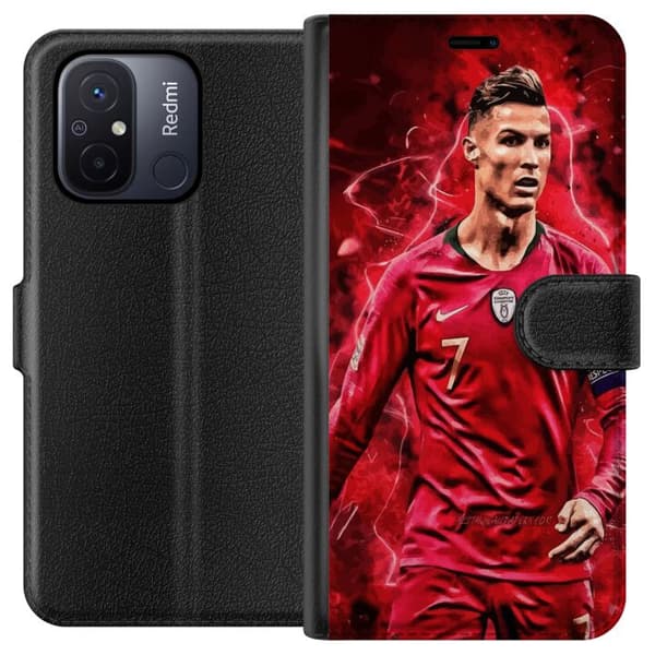 Xiaomi Redmi 12C Tegnebogsetui Ronaldo Færdigheder - CR7 Design for Ægte Fans
