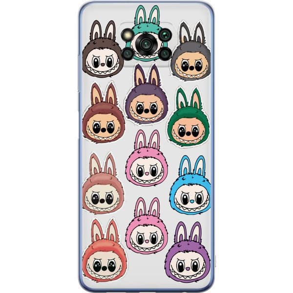 Xiaomi Poco X3 Pro Gjennomsiktig deksel Labubu Macaron Monster - Søt Samlefigur med Stil