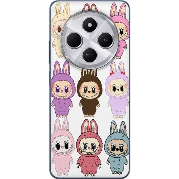 Xiaomi Redmi 14C Gennemsigtig cover Labubu Pink Monster - Popkunst med Kawaii-touch