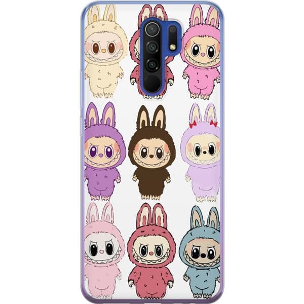 Xiaomi Redmi 9 Gjennomsiktig deksel Labubu Pink Monster - Popkunst med Kawaii-touch