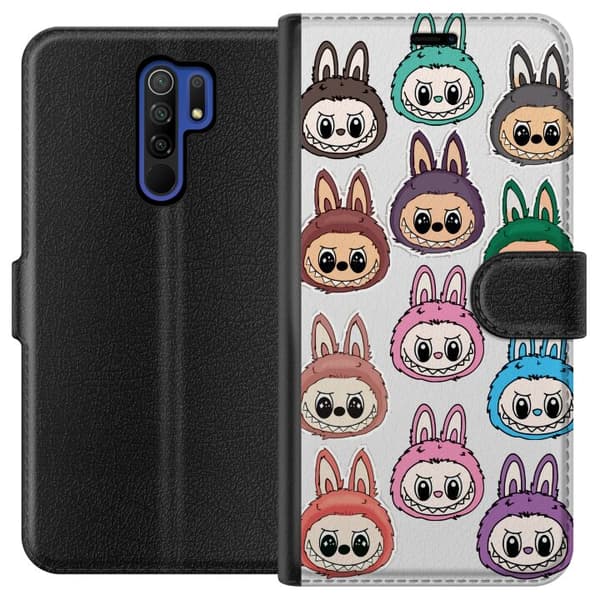 Xiaomi Redmi 9 Tegnebogsetui Labubu Macaron Monster - Nuttet Samlefigur med Stil