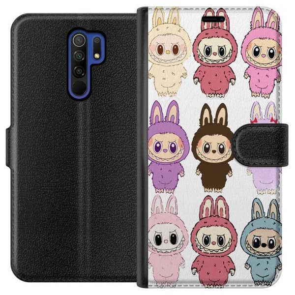 Xiaomi Redmi 9 Lommeboketui Labubu Pink Monster - Popkunst med Kawaii-touch