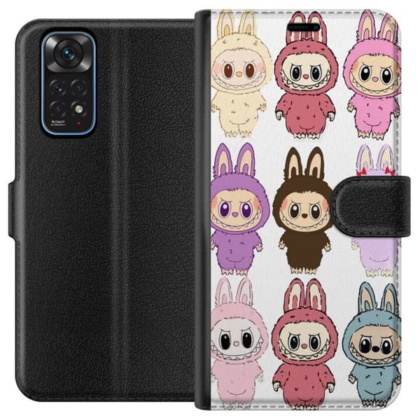 Xiaomi Redmi Note 11 Tegnebogsetui Labubu Pink Monster - Popkunst med Kawaii-touch