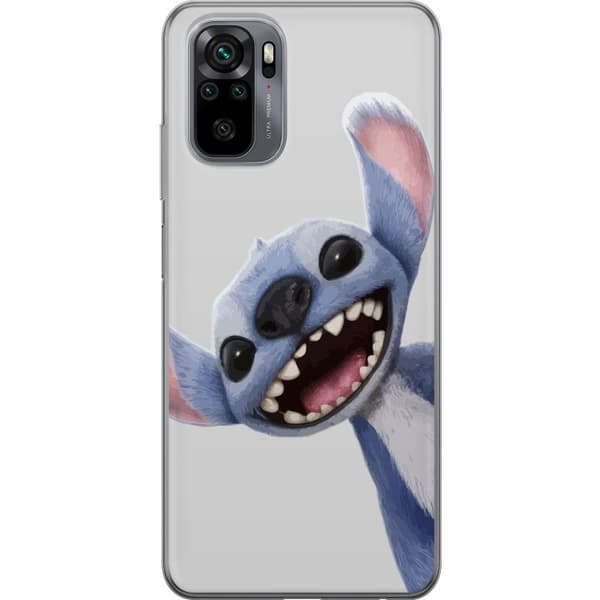 Xiaomi Redmi Note 10S Läpinäkyvä kuori Stitch liikkeessä - Kawaii-suunnittelu faneille ja lapsille