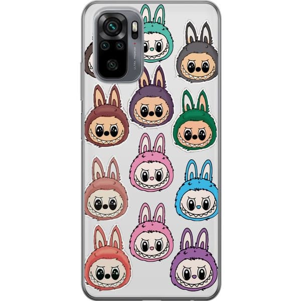 Xiaomi Redmi Note 10S Läpinäkyvä kuori Labubu Macaron Monster - Söpö Keräilyfiguuri Tyylillä