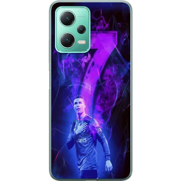 Xiaomi Redmi Note 12 Läpinäkyvä kuori Ronaldo 7 - Jalkapallolegenda Toiminnassa Fanien Puolesta