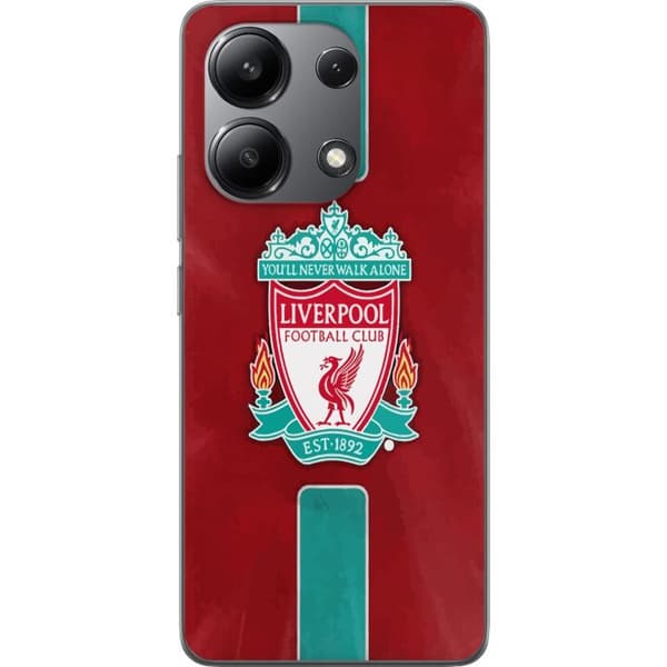 Xiaomi Redmi Note 13 4G Läpinäkyvä kuori Liverpool FC - Klassinen jalkapallourheilu Punaisena