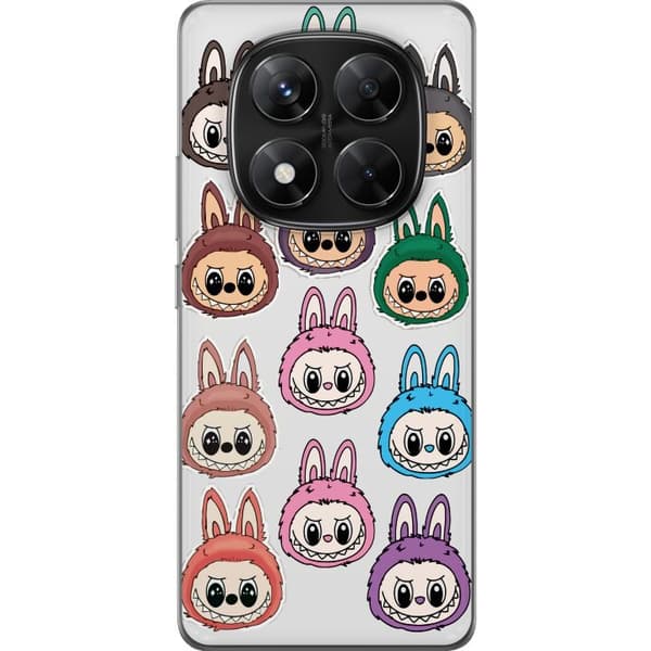Xiaomi Redmi Note 14 Pro Gennemsigtig cover Labubu Macaron Monster - Nuttet Samlefigur med Stil