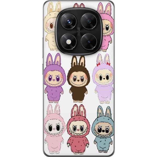 Xiaomi Redmi Note 14 Pro Genomskinligt Skal Labubu Pink Monster – Popkonst med Kawaii-touch