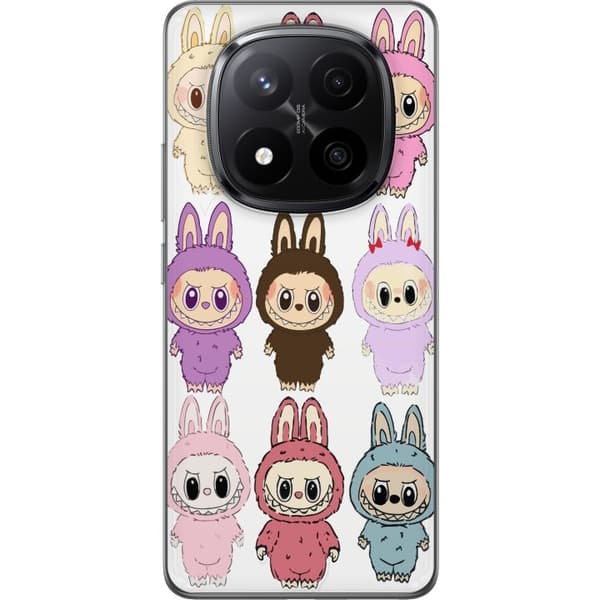 Xiaomi Redmi Note 14 Pro+ Genomskinligt Skal Labubu Pink Monster – Popkonst med Kawaii-touch