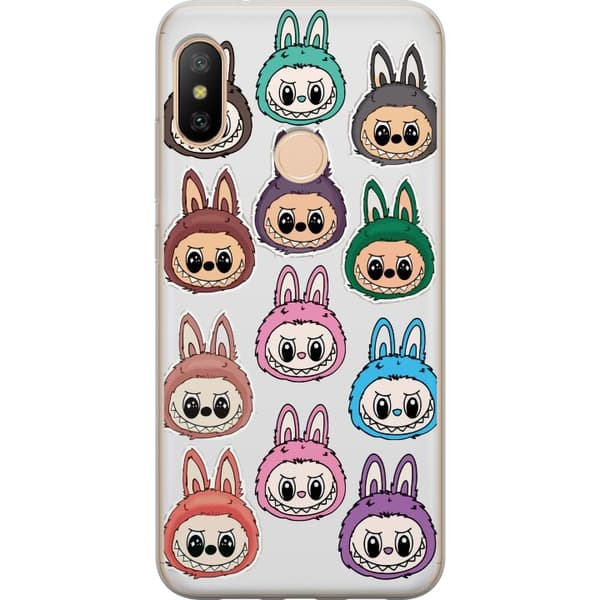 Xiaomi Redmi 6 Pro Gjennomsiktig deksel Labubu Macaron Monster - Søt Samlefigur med Stil