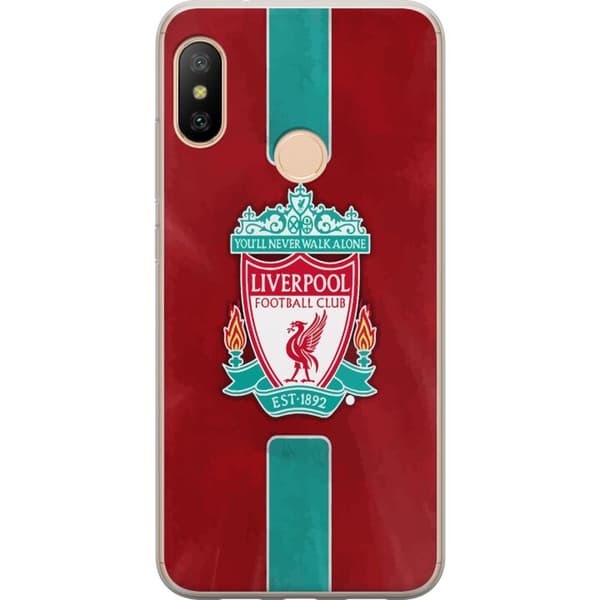 Xiaomi Redmi 6 Pro Läpinäkyvä kuori Liverpool FC - Klassinen jalkapallourheilu Punaisena