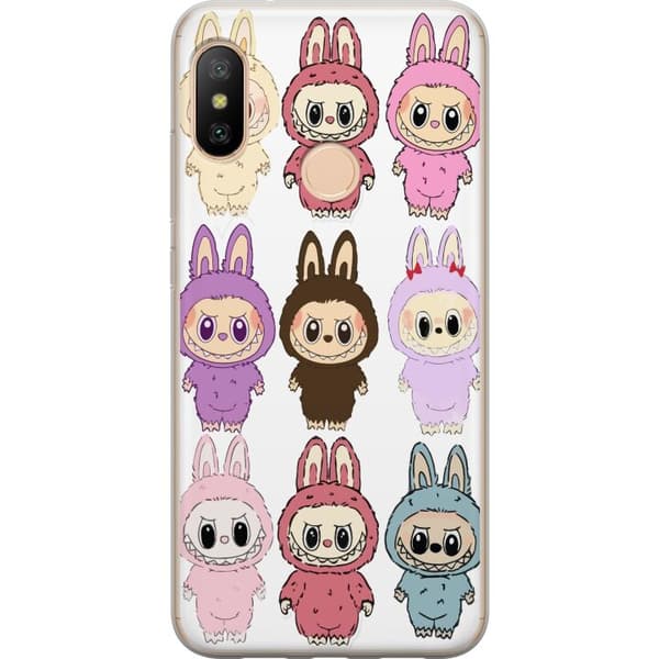 Xiaomi Redmi 6 Pro Genomskinligt Skal Labubu Pink Monster – Popkonst med Kawaii-touch