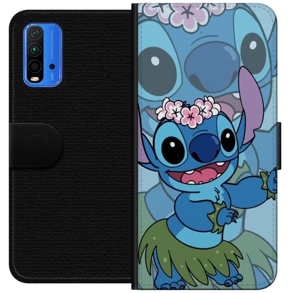 Xiaomi Redmi Note 9 4G Lompakkokotelo Stitch tähtien alla - Taianomainen Anime-tyyli