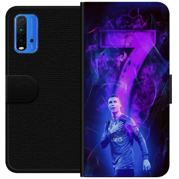 Xiaomi Redmi Note 9 4G Lompakkokotelo Ronaldo 7 - Jalkapallolegenda Toiminnassa Fanien Puolesta