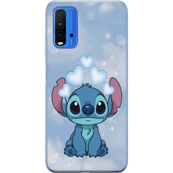 Xiaomi Redmi Note 9 4G Gennemsigtig cover Stitch Hoppende Glæde - Sjovt Design til Gave