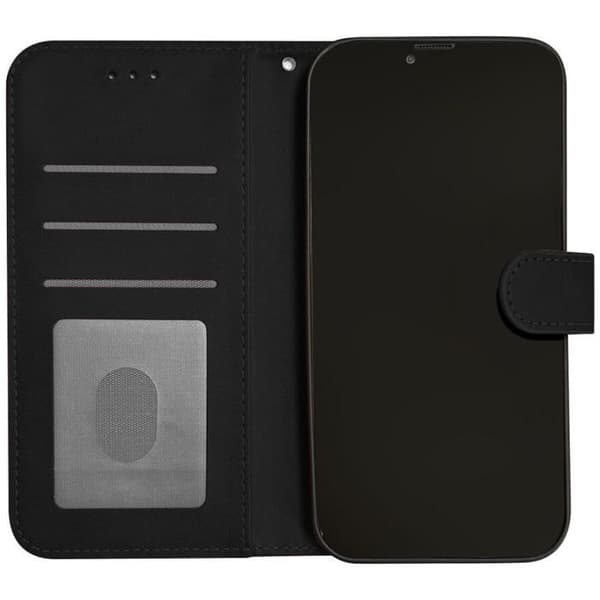 Fodral med flik - Samsung - Galaxy S23 Ultra - Syntetiskt läder svart - Magnetisk stängning - Inbyggt stativ