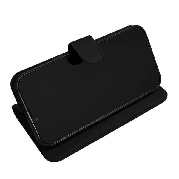 Fodral med flik - Samsung - Galaxy S23 Ultra - Syntetiskt läder svart - Magnetisk stängning - Inbyggt stativ
