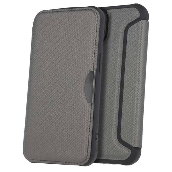 Étui Folio Smart Carbon silver - Kompatibel med Samsung Galaxy A25