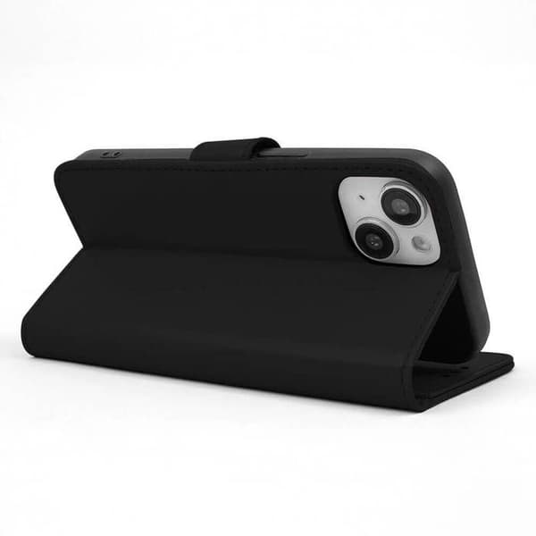 Fodral med flik - Xiaomi - Redmi 10C - Svart konstläder - Magnetisk stängning - Inbyggt stöd