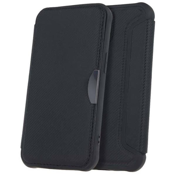 Étui Folio - Smart - Kolfiber - Kompatibel med Xiaomi Redmi Note 13 5G - TPU - Magnetlås