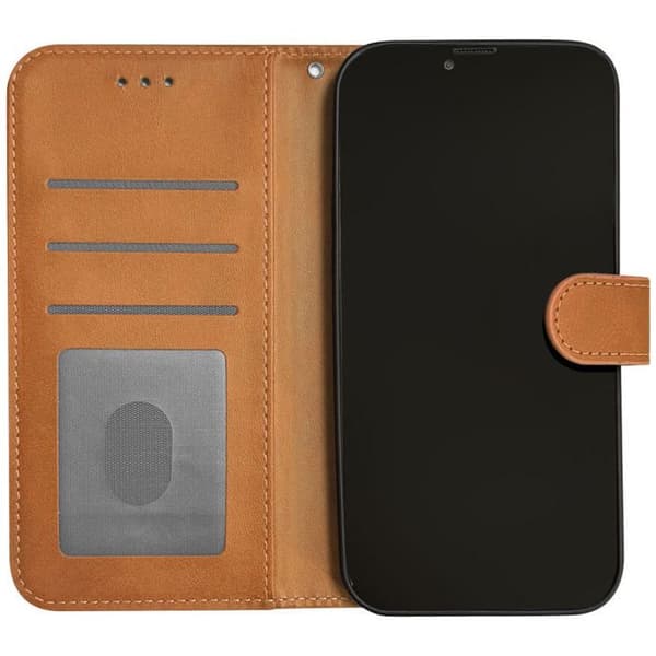 Fodral med flik - Xiaomi - Redmi 12 4G - Kamelimitation - Magnetstängning - Inbyggt stöd