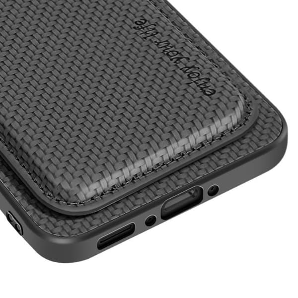 Coque för Samsung A36 Magnetiskt kortfodral i kolfiber svart