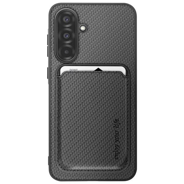 Coque för Samsung A36 Magnetiskt kortfodral i kolfiber svart